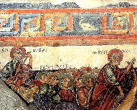 Affresco, XI cent. - AOSTA, Collegiata di Sant'Orso